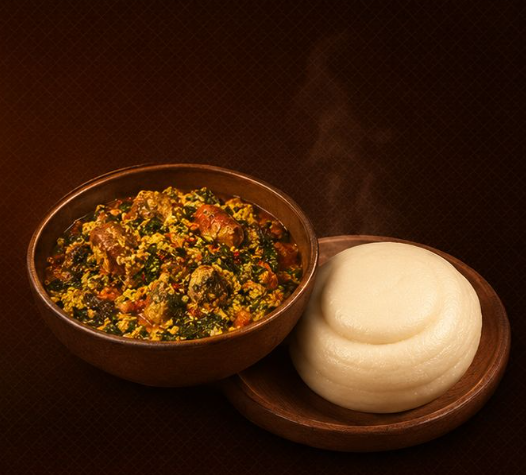 Egusi Soup and Pounded Yam
